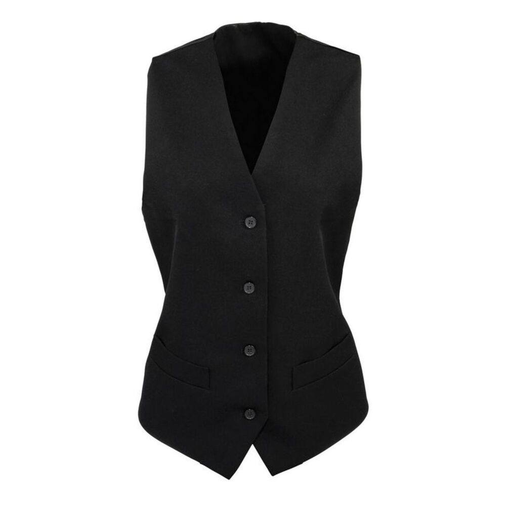 Premier Womens/Ladies Polyester Lined Server�'s Vest / Black
